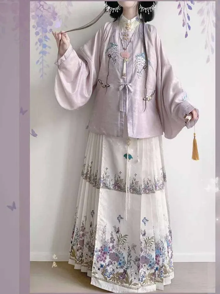 Large Size 8XL Chinese Hanfu Women Carnival Cosplay Costume Party Dress Vintage Tang Dynasty Purple Hanfu 3pcs Suits Plus Size