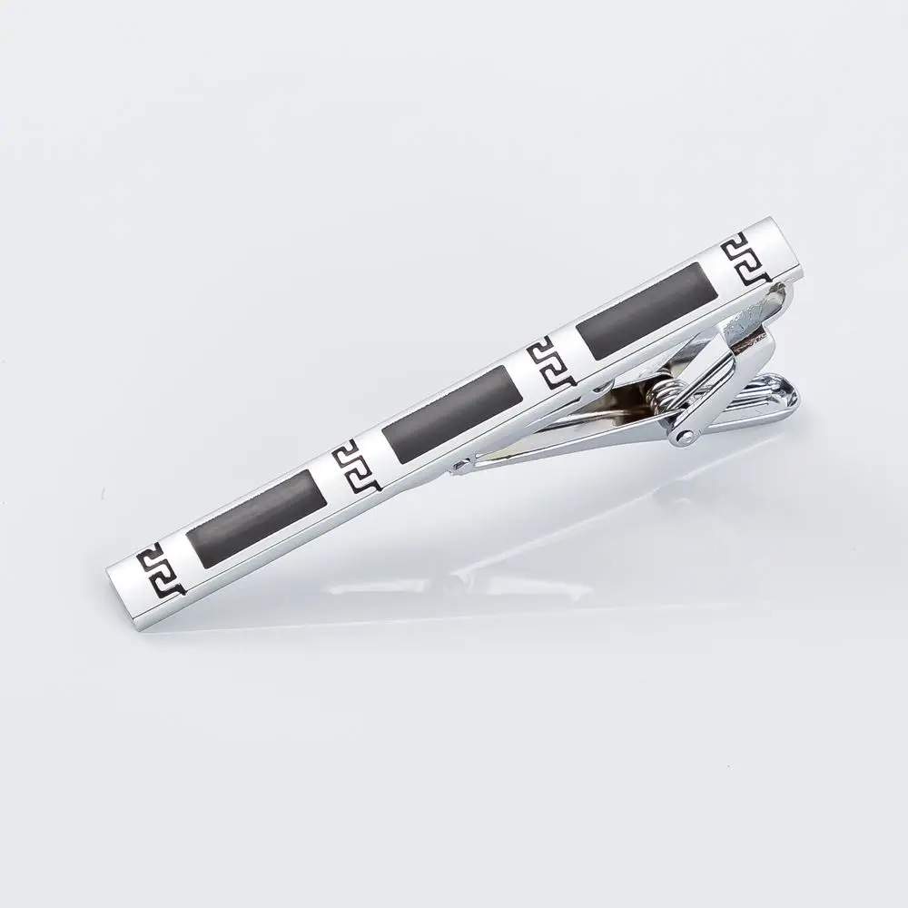 أزياء ربطة عنق معدنية كليب بسيط الأعمال الزفاف الأسود المينا رابطة عنق كليب للرجال التعادل بالجملة