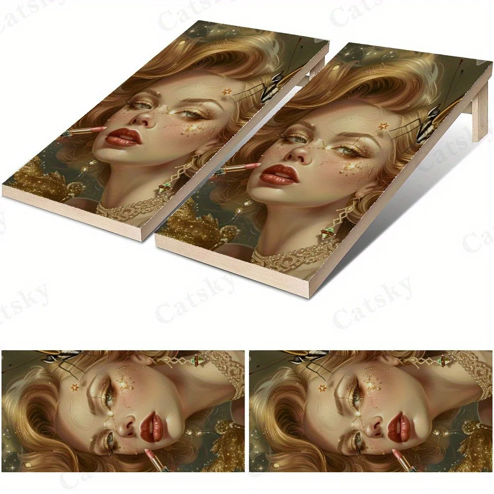 

Vintage Glamour Woman Makeup Art ,High Value! 2D Flat Vinyl Sandboard Decals - Budget-Friendly and High Value, Bubble-Free and E