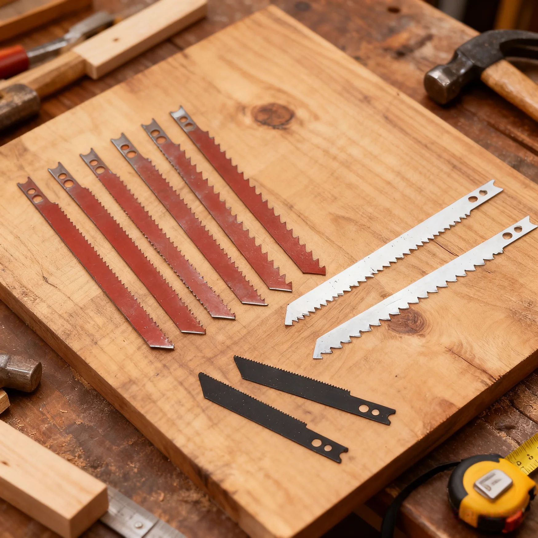 10 Pieces T/U-Shank Jigsaw Blades Set - Fits Most Sabre Scroll & Jig Saw for Wood Metal Plastic PVC Cutting, Home DIY Hand Tools