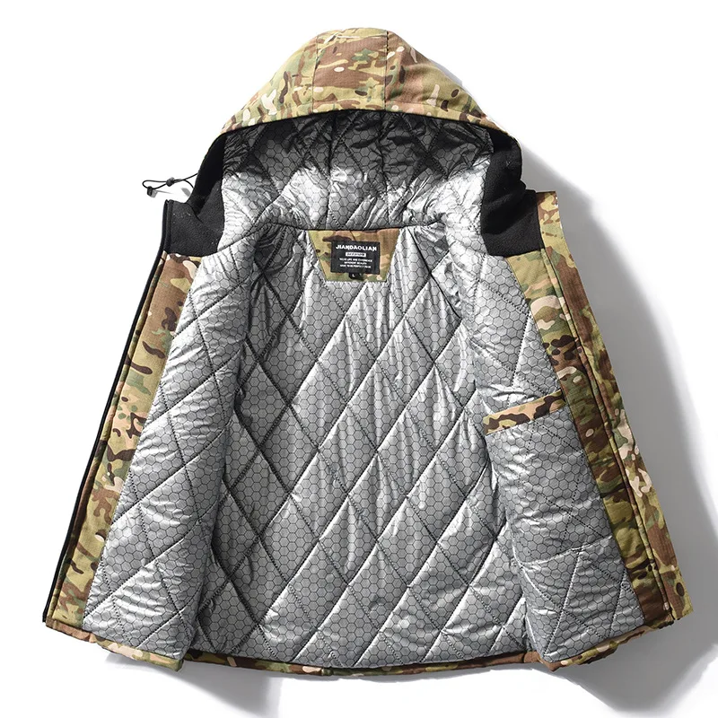 

Мужская хлопковая куртка, уличная одежда, прочное износостойкое короткое хлопковое пальто для любителей милитари, ветрозащитное камуфляжное хлопковое пальто