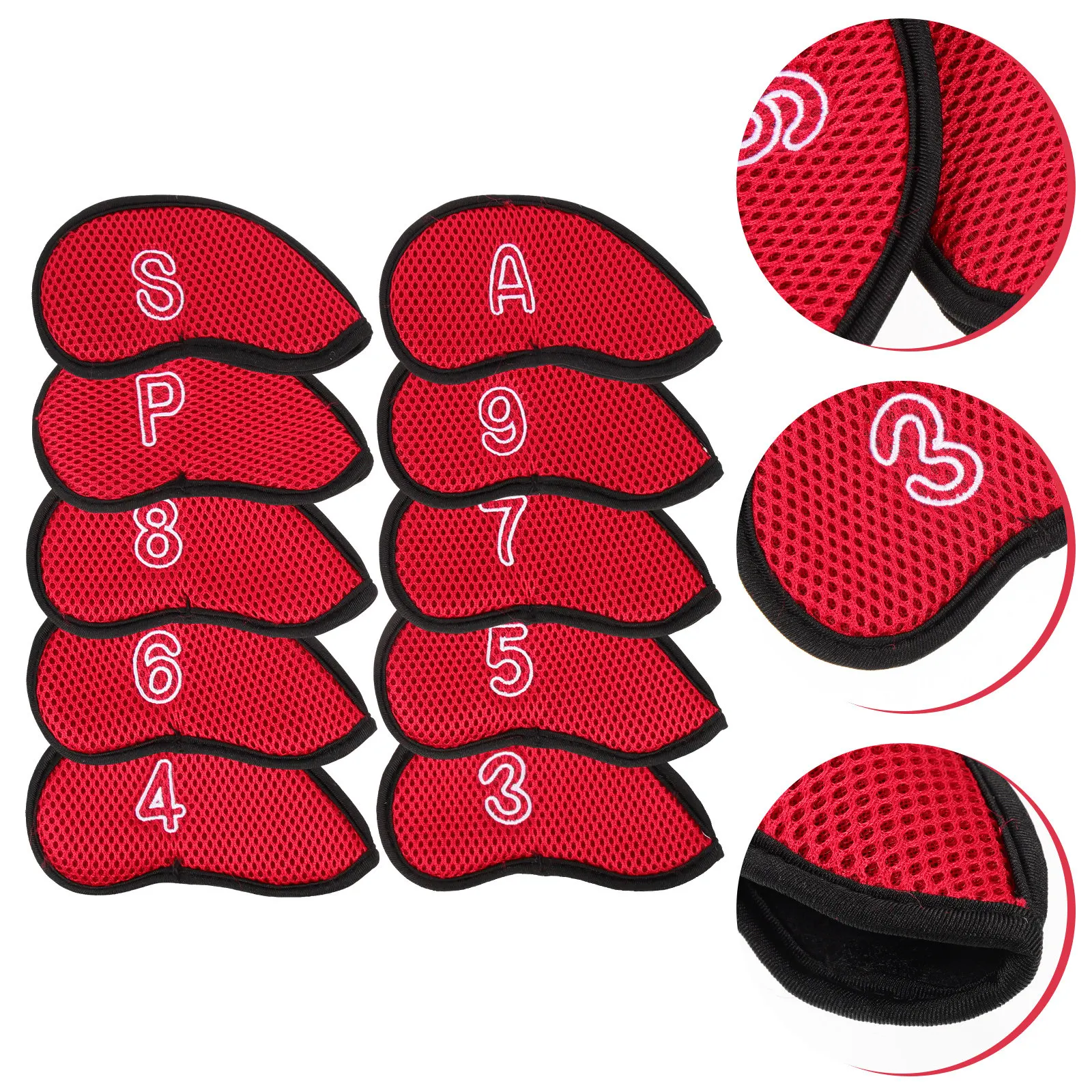 

10Pcs Golfing Club Covers Putter Cover with Fine Stitching Breathable Fabric Impact Resistance Universal Size Equipment