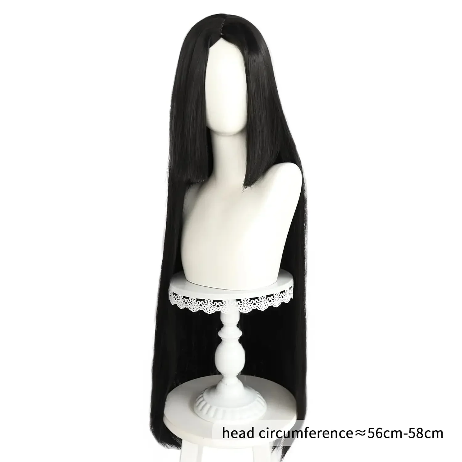 Boa Hancock-Perruque Sintético Longue Noire Lisse pour Femme, Tenue de Cosplay de Halloween