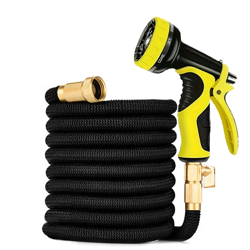 25-100FT Expandable HighPressure Magic Hose Flexible Water Pipe HighPressure Multifunctional Spray Gun Home Garden Watering Tool