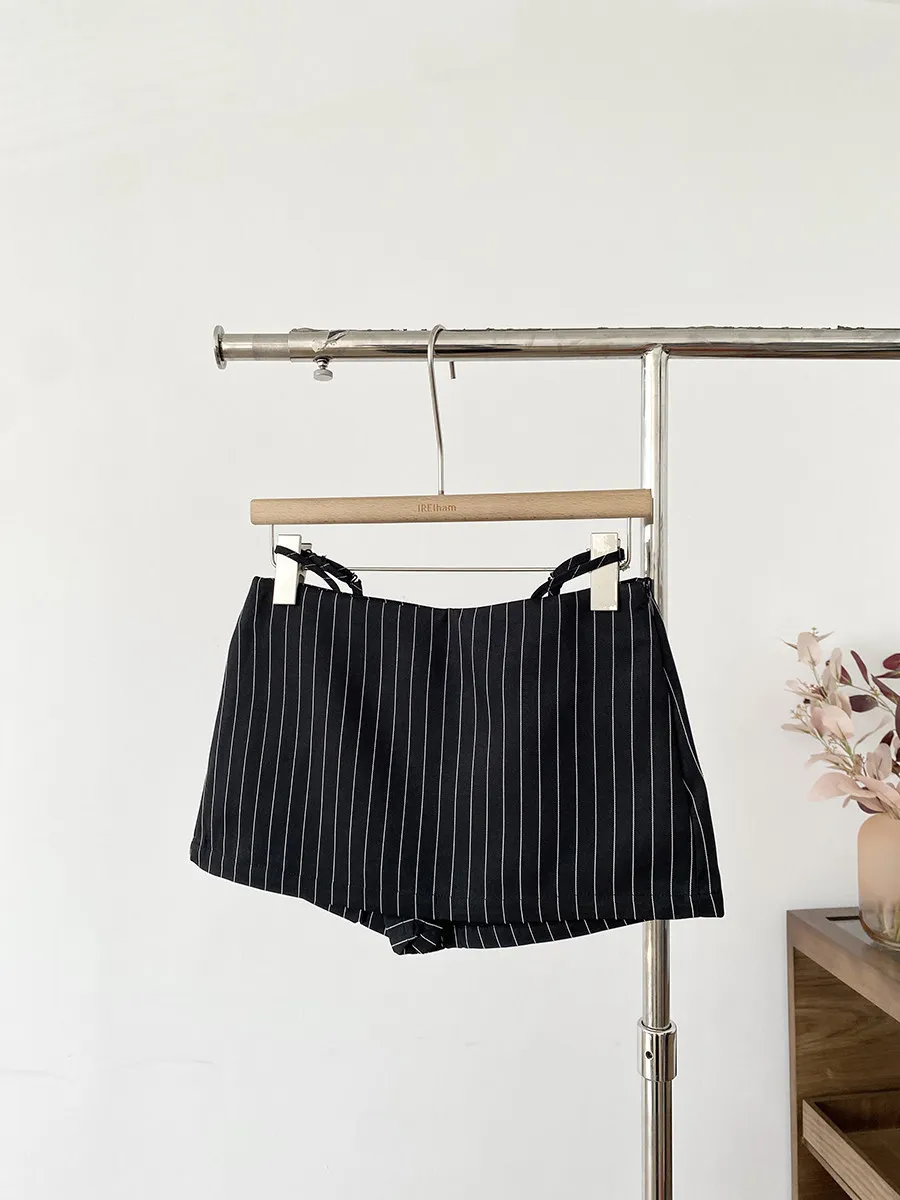 Spice Girl Pink Striped Short Skirt Women's Summer New High Waist Thin Hip Skirt Design Sense A Word Skirt