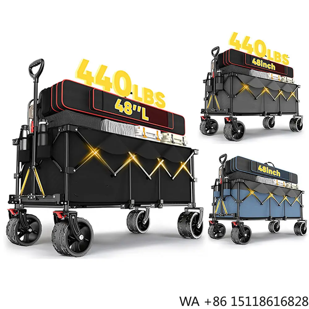 Grocery Shopping and Gardening High Capacity Collapsible Folding Wagon Camping Cart