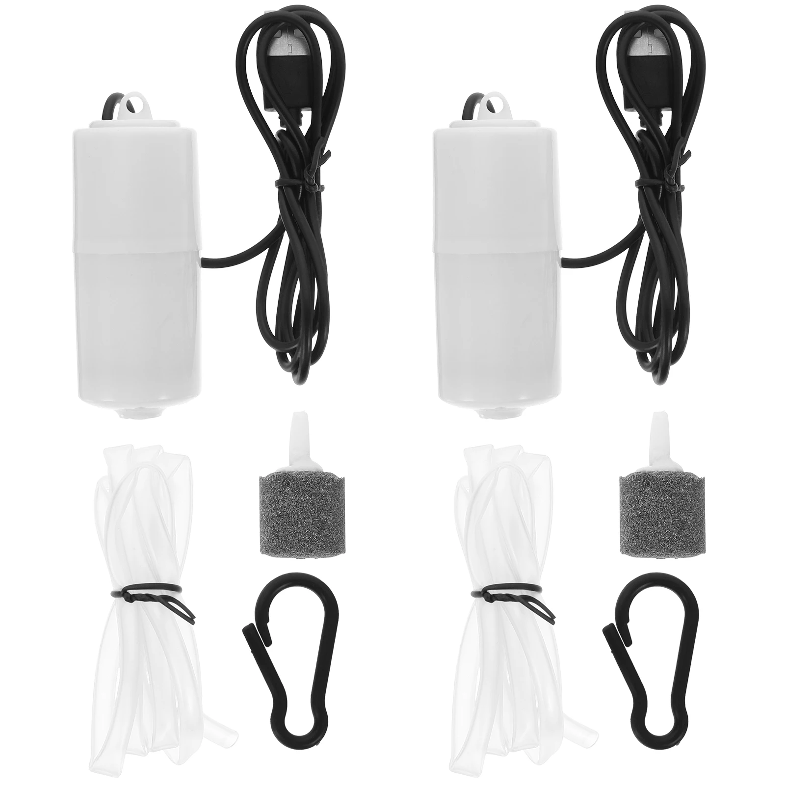 

2Sets Silent USB Oxygen Pump Aquarium Air Pump Small Lightweight Plastic Aerator Fish Tank Aquarium Bubbler Professional
