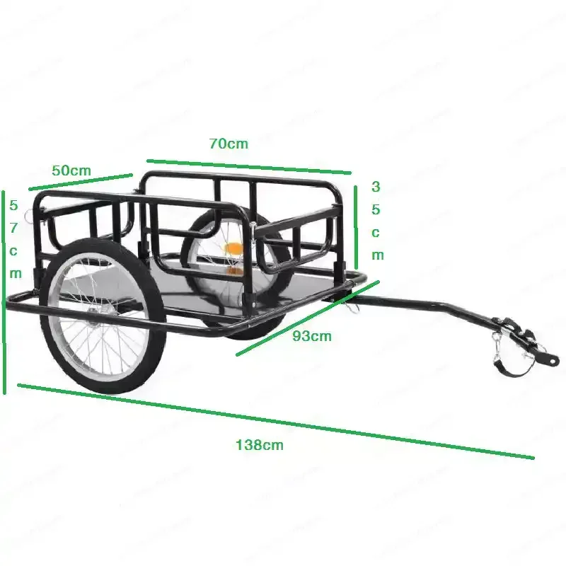 16-Inch folding bicycle trailer | Portable folding, freight load, cycling storage dual-purpose