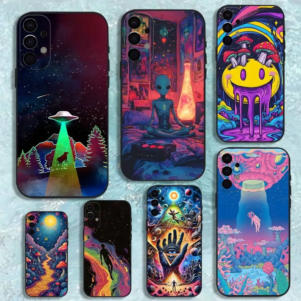 

Psychedelic Trippy Art Phone Case For Samsung S25,S24,S21,S22,S23,S30,Ultra,S20,Plus,Fe,Lite,Note,10,9,5G Black Cover