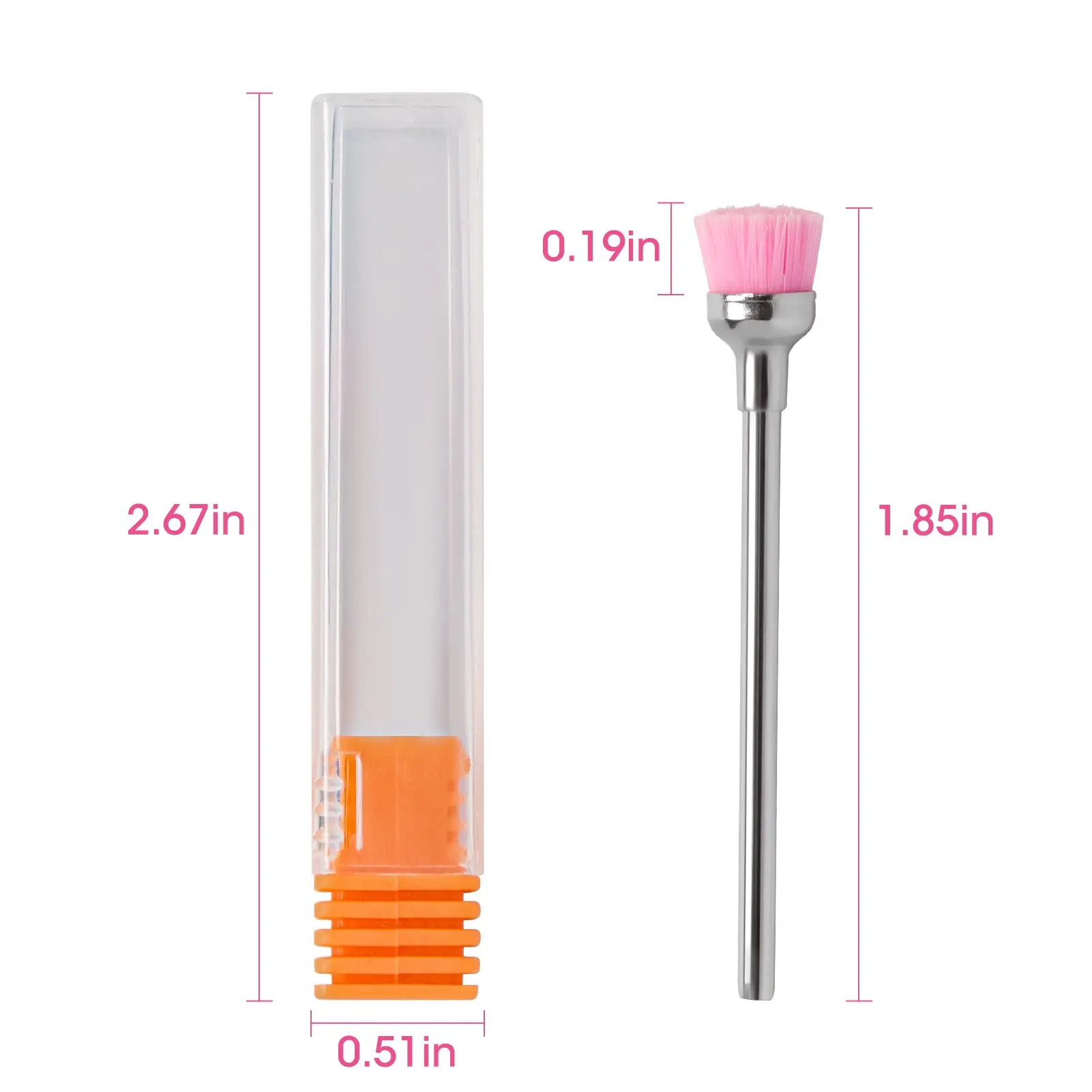 2PCS Nail Cleaning Brushes Set Nail Dust Clean for Nail Drill Machine 3/32" Shank Manicure Pedicure Nails Accessories