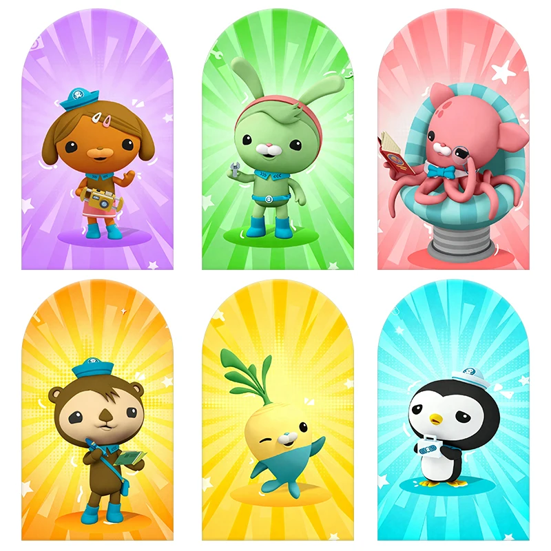 

The Octonauts Arch Backdrop Cover Colorful Scene For Kids Birthday Party Cute Cartoon Theme Photo Booth Decor Prop