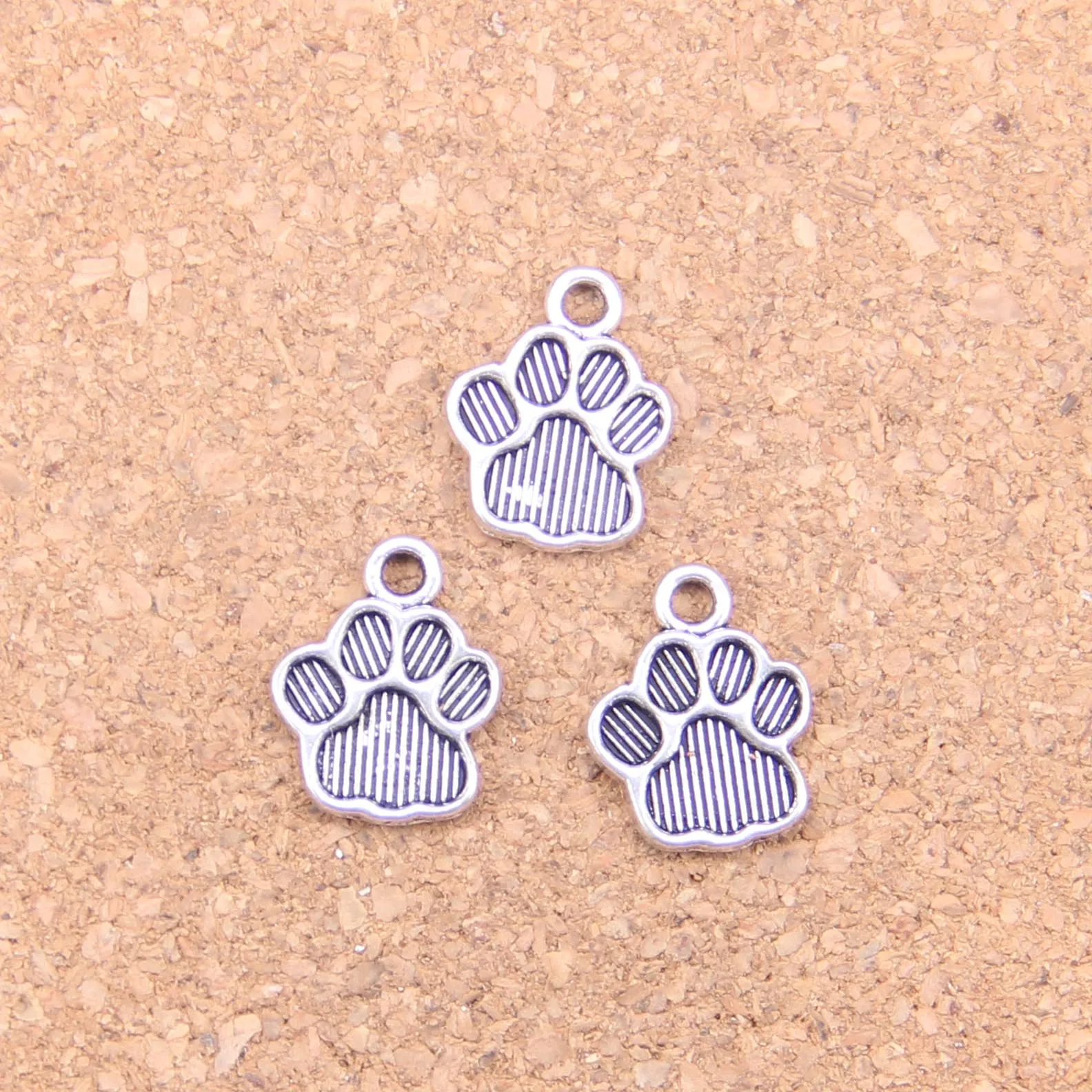 145pcs Charms Bear Paw 15x12mm Antique Pendants,Vintage Tibetan Silver Jewelry,DIY For Bracelet Necklace