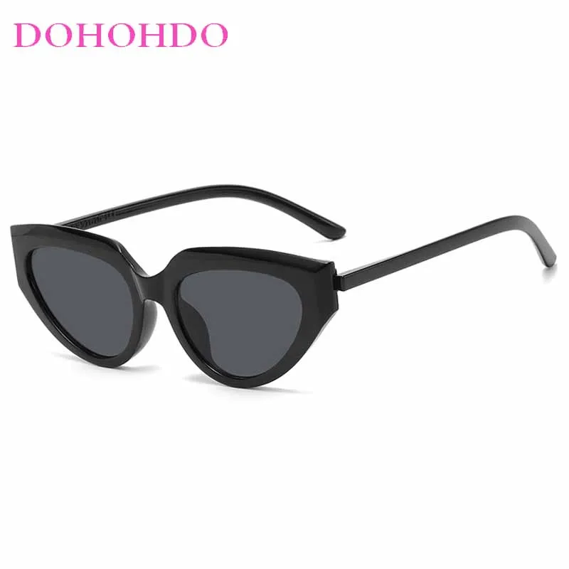 DOHOHDO New Ins Popular Cat Eye Sunglasses Women Retro Punk Gray Lens Eyewear Men Shades UV400 Luxury Brand Oculus Sun Glasses