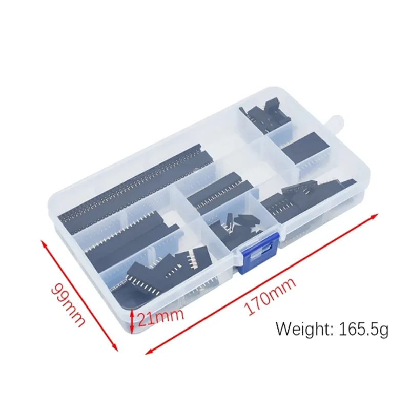 Caja de asiento hembra de una sola fila, Conector de clavija de una sola fila de 2,54mm, Kit de combinación de placa PCB, 8 tipos, 120 piezas