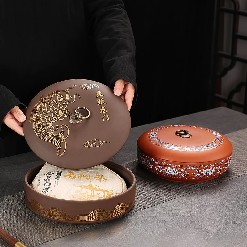

Pu’er Storage Box, Cake Sealed Jar, Zisha Ceramic Canister, Home Leaf Storage Container