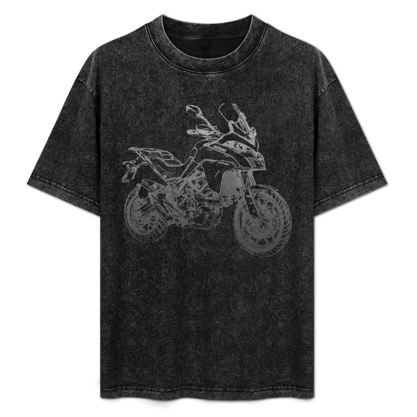 Multistrada 950 pencil silhouette motorcycle touring enduro dual sport T-Shirt tops essential t shirt mens t shirt graphic