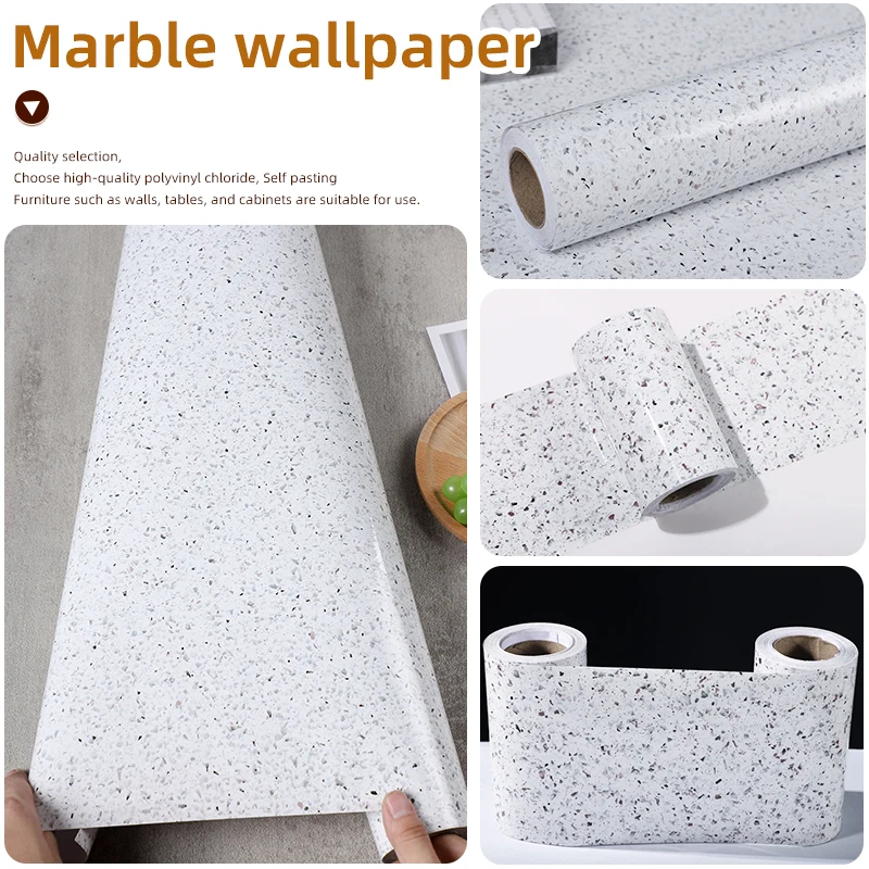 1 roll marble waterproof film,kitchen free from oil stains,self-adhesive terrazzo sticker,decorative self-adhesive wallpaper