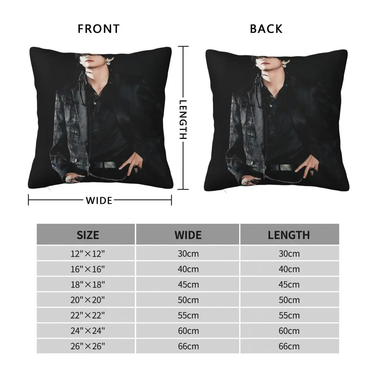 V In All Black Pillowcase Polyester Linen Velvet Printed Zip Decor Throw Pillow Case Sofa Seater Cushion Cover 18