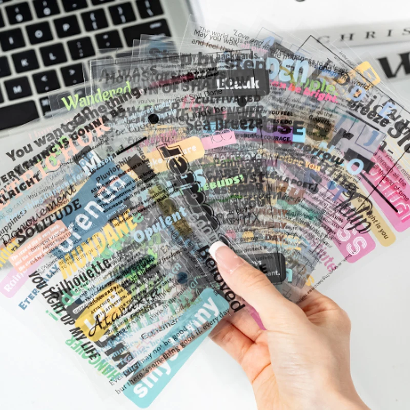 2 نمط 20 قطعة/كتاب مادة الحيوانات الأليفة الإنجليزية كتاب ملصقات DIY بها بنفسك كتيب المغلف ختم ملصقات جراب هاتف سجل القصاصات إطار صور مذكرات