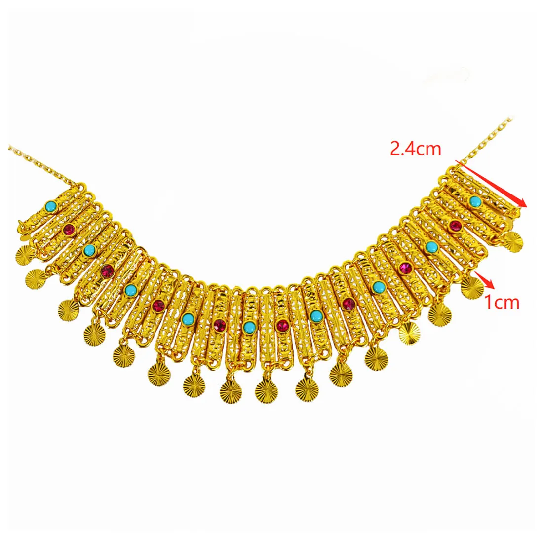 Vintage Real Gold Plated Necklace For Women Indian Kundan New Chunky Pendant Choker Decoration Man Chain Jewelry 2024 Trend