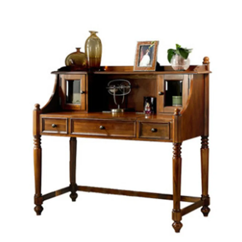 

American solid wood dresser small apartment dressing table desk integrated flip bedroom desk