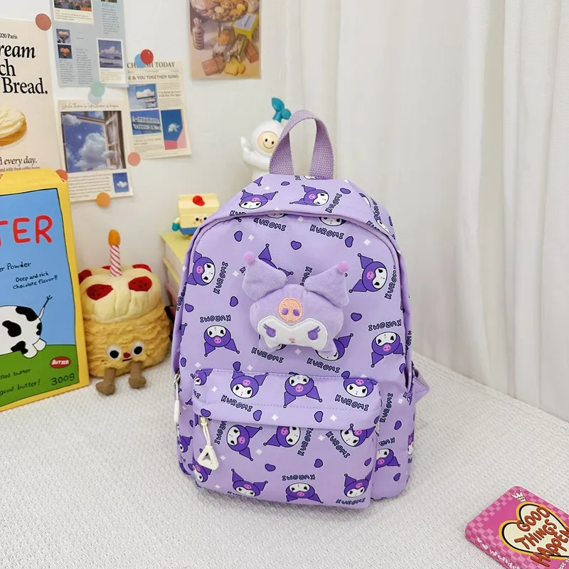 2025 Sanrio Children's Light Backpack Kulomi Cute Boys and Girls School Bag Versatile Fashion Trend Casual Burden Reduction