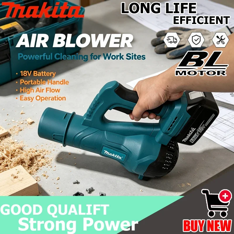 Makita 18V Brushless Cordless Air Blower, Handheld Turbo Leaf Blower Power Tool for Garden, Yard & Workshop Cleaning