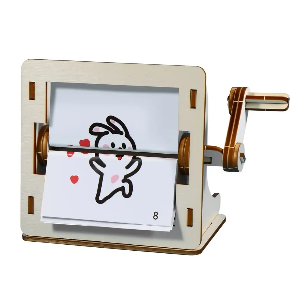 Rotating Science Handmade Craft Assembly Technology Hand Cranked Animation Learning Wooden Science Experiment Boys Children