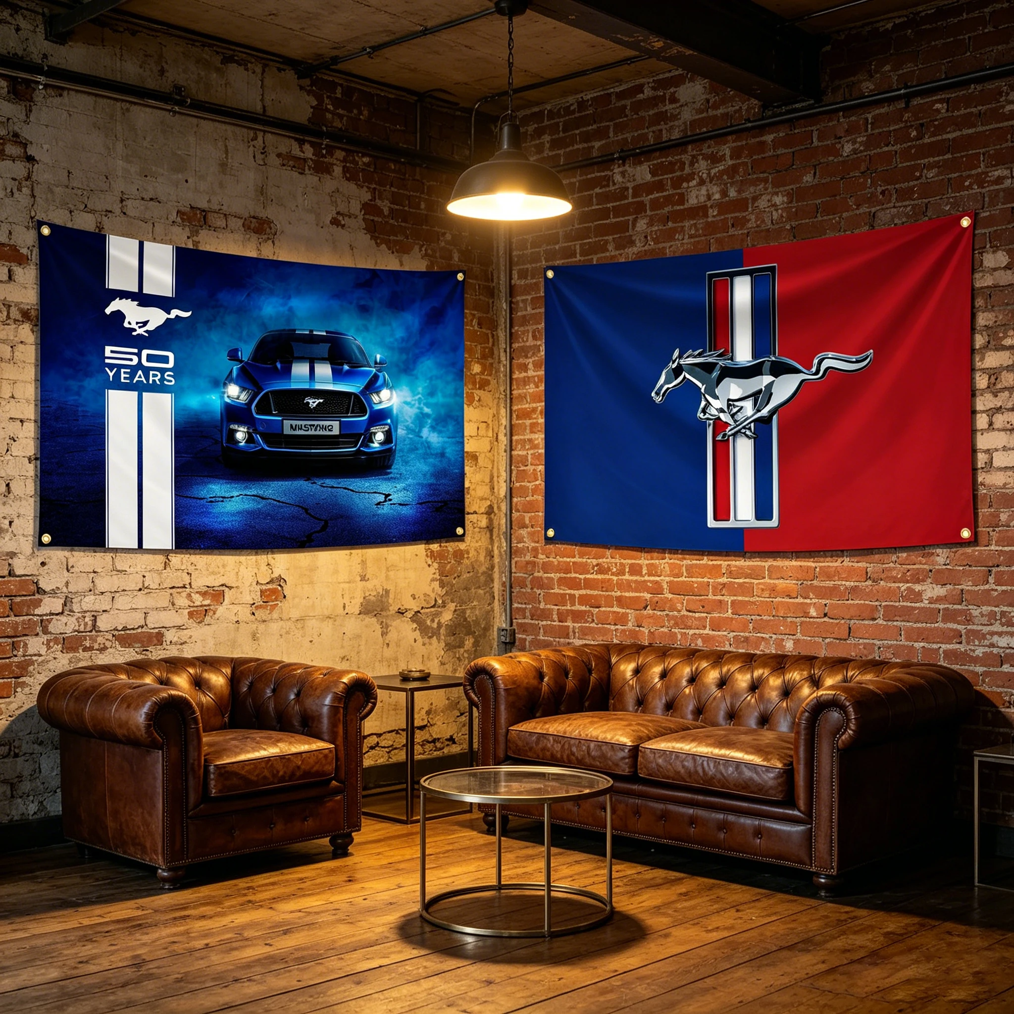 Image of Classics Mustangs Shelby GT350 Auto-Flaggen-Wandteppich, 3 x 5 Fuß, Polyester-Banner mit Messingösen für Garagendekoration