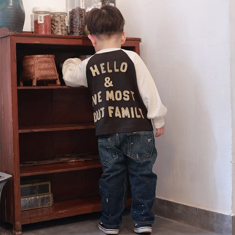 Pre-sale(Ship in October) 2024  Autumn Kids Clothes Baby Boys Pants Cotton Baby Girls Shirts for Kids Toddler Girls Letter Shirt