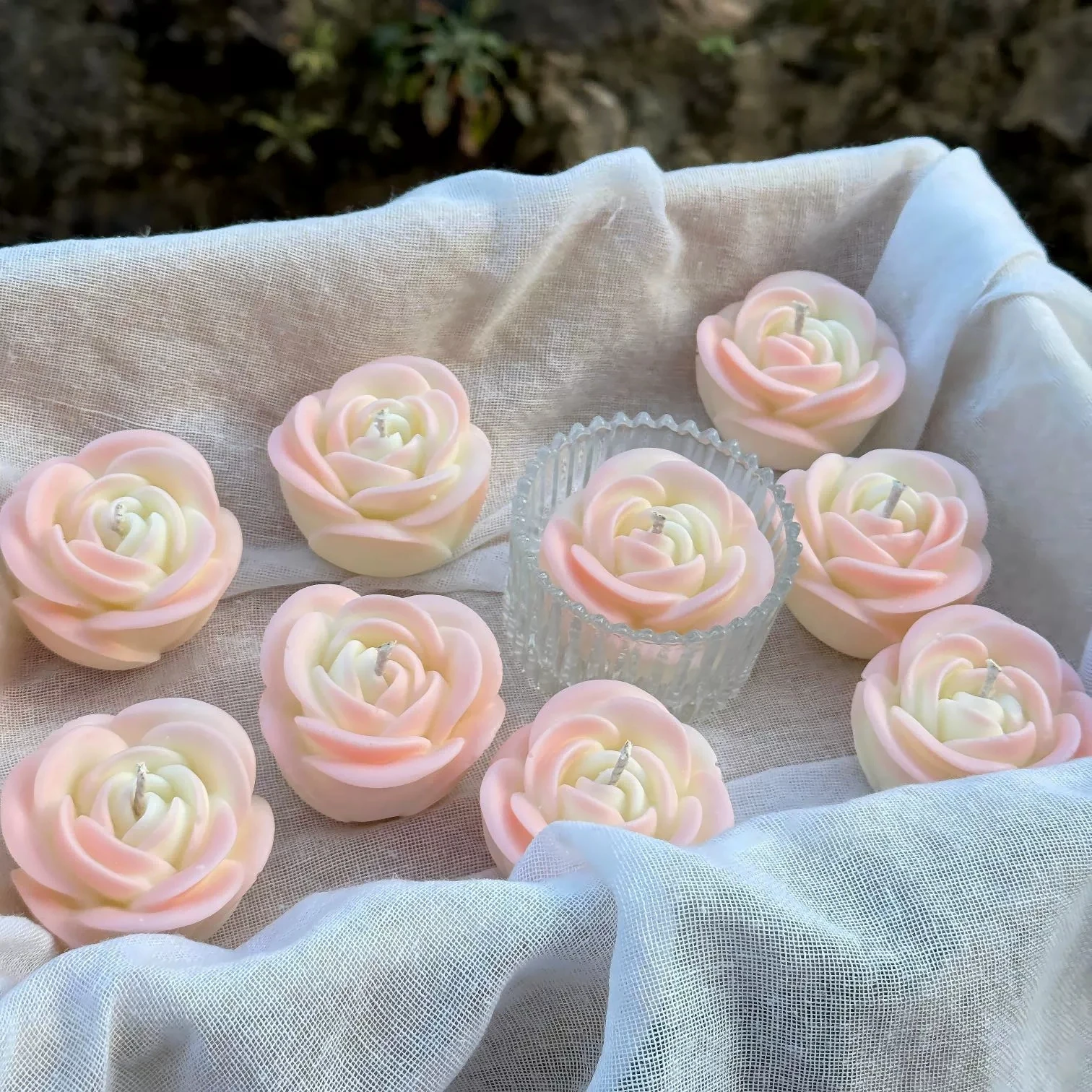 5Pcs 3D Rose Shaped Aromatherapy Candle Set - Handmade Natural Soy Wax Wedding Favor Valentine Gift Free Shipping Desktop Decor