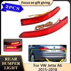 For Volkswagen VW Jetta A6 Vento GLI 2015 2016 2017 2018 LED Rear Bumper Reflector Light Car Driving Brake Stop Turn Signal Lamp