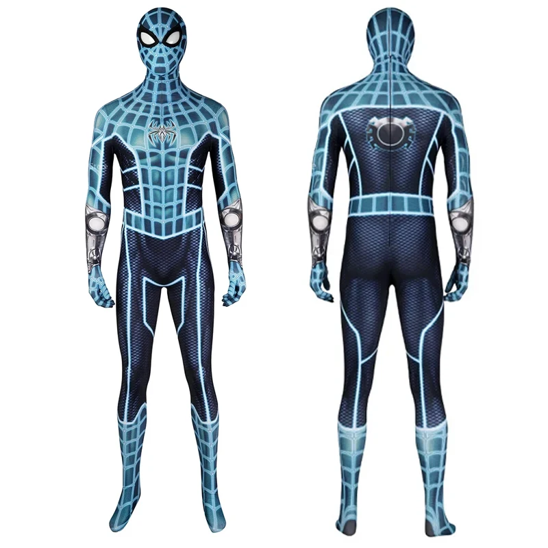 Wunder Spider-Man Jumps uit Angst selbst Anzug Kampf Bodysuit Halloween Cosplay Kostüm für Männer Geburtstags geschenk j23033ba