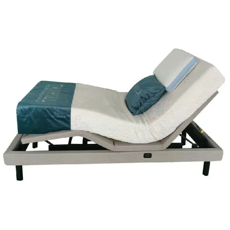 Wireless Remote Control with Wall-hugger  Foot Neck Lumbar Lift Adjustable Bed Base