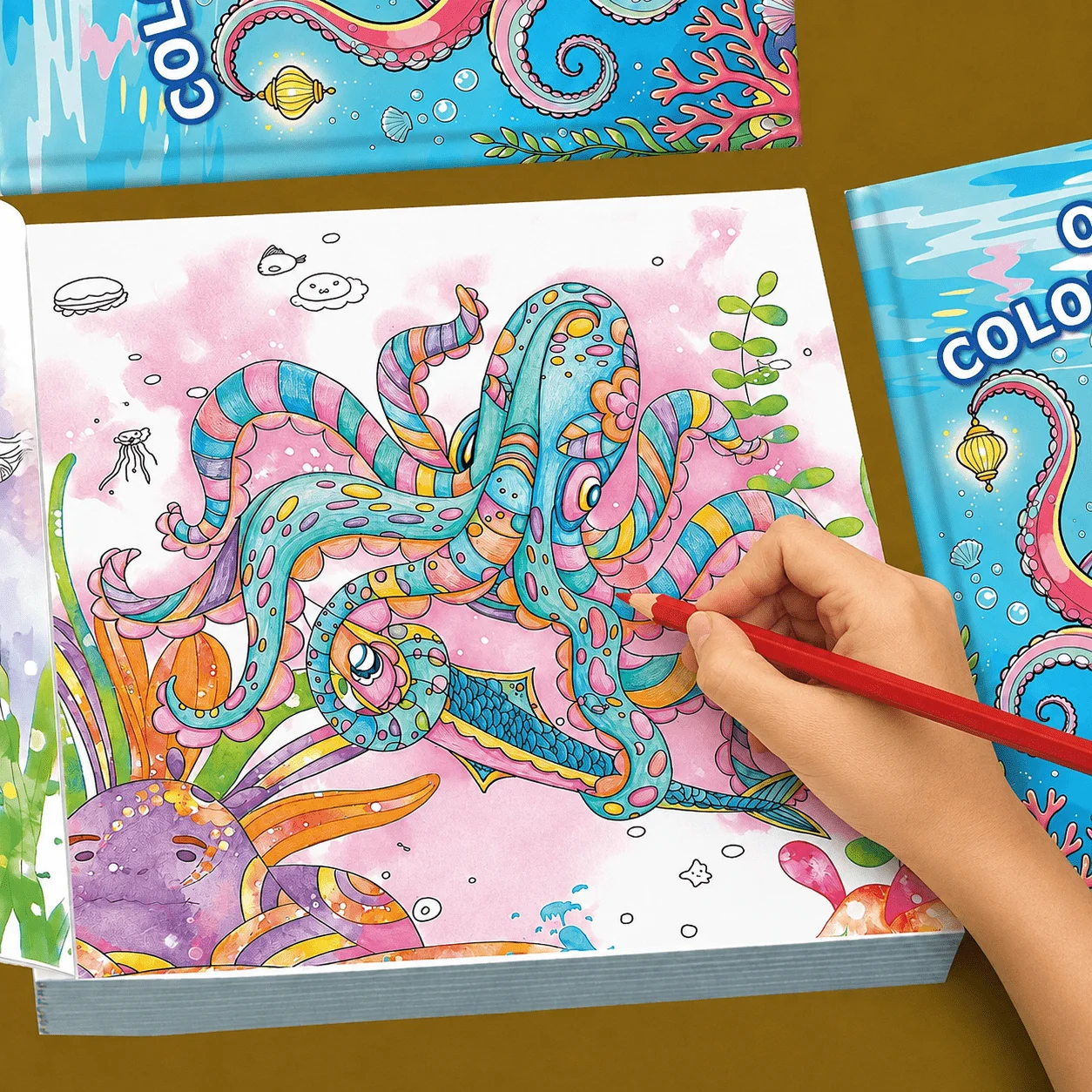 Ocean Coloring Book 32 Pages, Sea Marine Animal Colouring Workbook for Kids, Underwater Sea‑Life Drawing Activity Book Gift