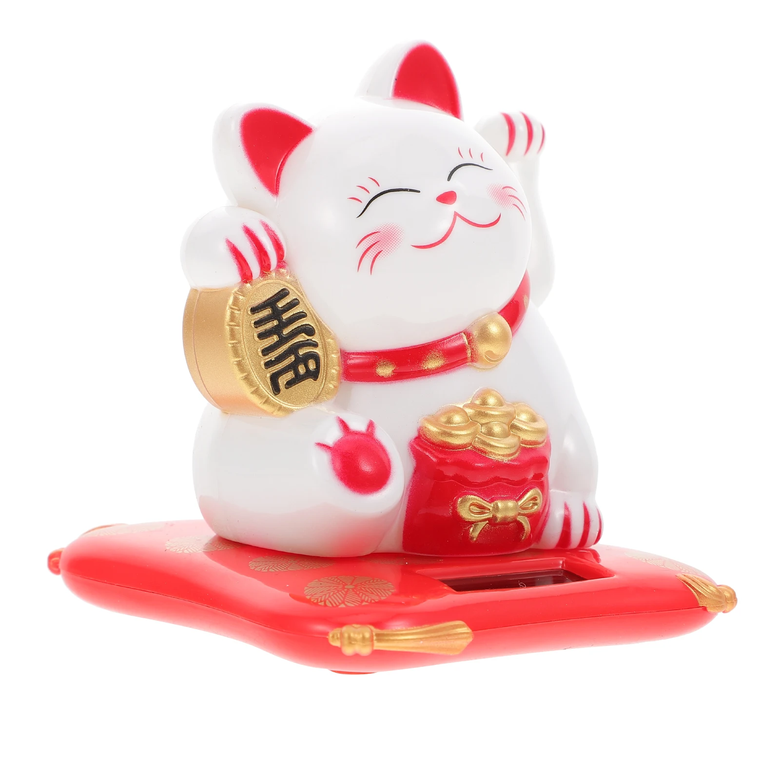 

Solar Powered Statue Cute Waving Mascot Cat Figurine Decoration Craft Ornament Gifts Plastic Solar Panel Home