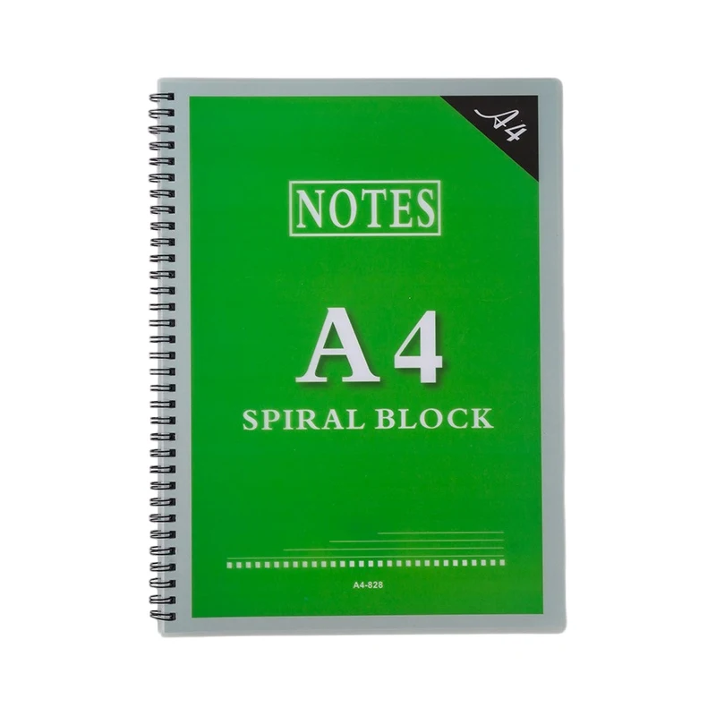 68-Sheet Spiral Notebook with Plastic Cover A4/A5 Sizes Lined Pages Blue Green Yellow Red Wirebound Notebook