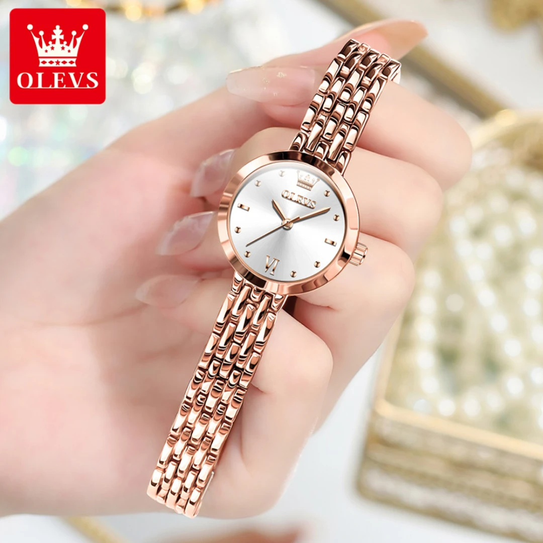 OLEVS 9992 Quartz Fashion Watch Gift Stainless Steel Watchband Round-dial