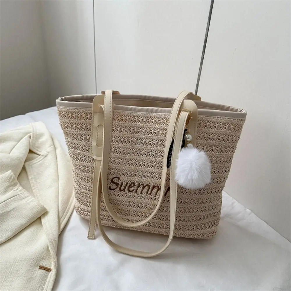 

Fashion Straw Shoulder Bag Large Capacity Beach Bag Tote Bag Women