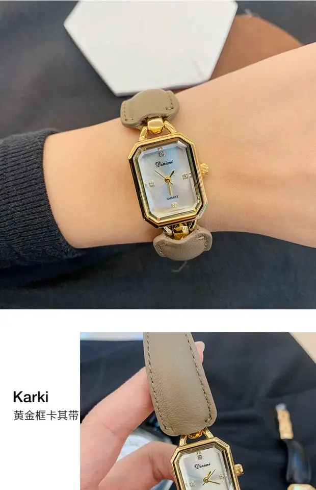 Orologio da pendolare dal design retrò con cinturino quadrato da donna Orologio al quarzo di nicchia Xiaoxiangfeng