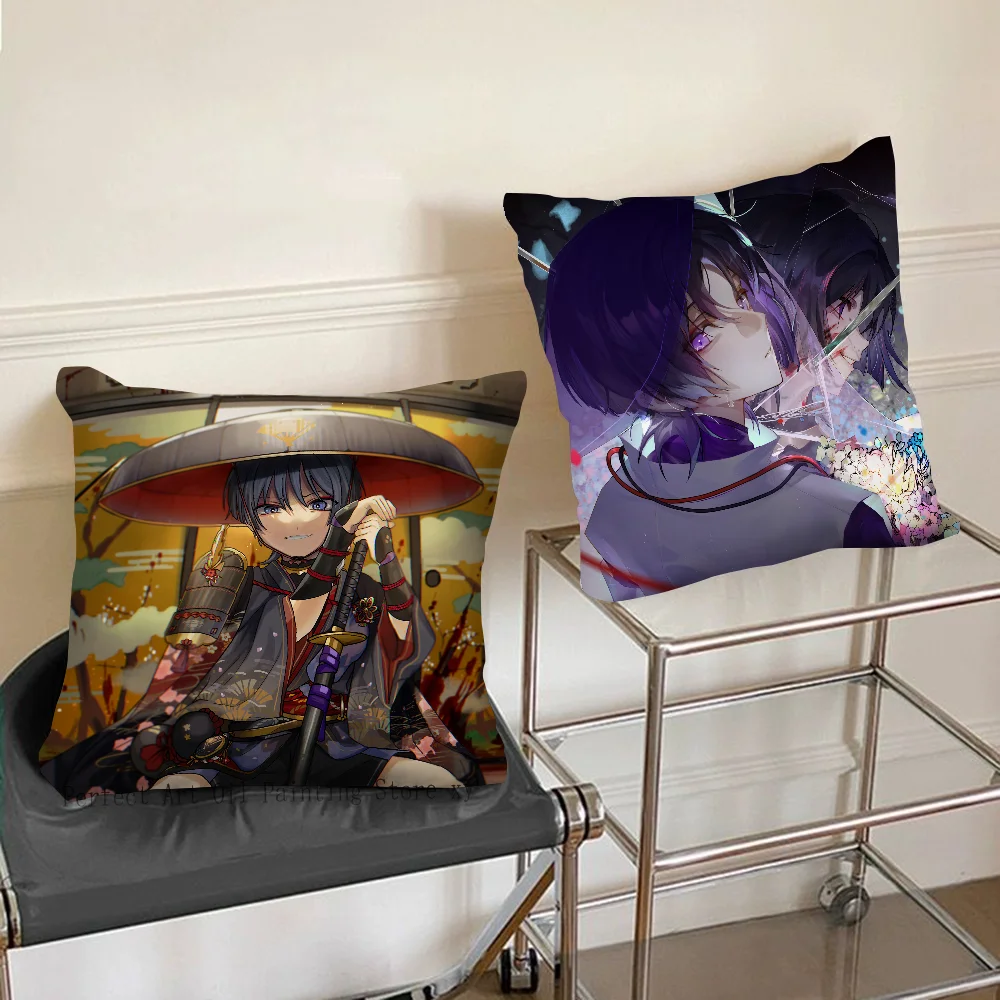 Game Genshin Impact Scaramouche Pillow Case Fashion Square Pillowcase Bedroom Sofa Room Ins Decoration Leisure Cushion Cover