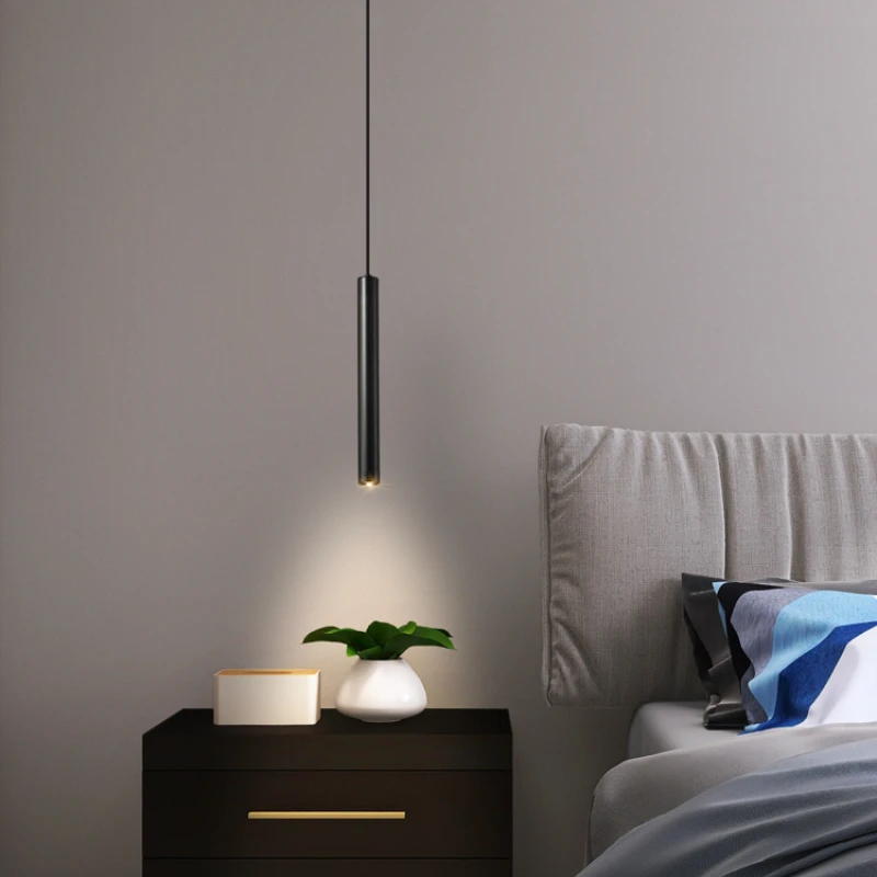 Minimalist Bedside Pendant Lamp Bedroom Spotlight Restaurant Bar Kitchen Dining Hall Island Platform Lights Hanging Lighting Led