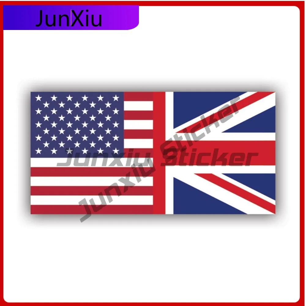 Friendship Flag Angled Usa Uk Sticker Creative Decals American United Kingdom Flag England State Flag Patriotic Car Sticker