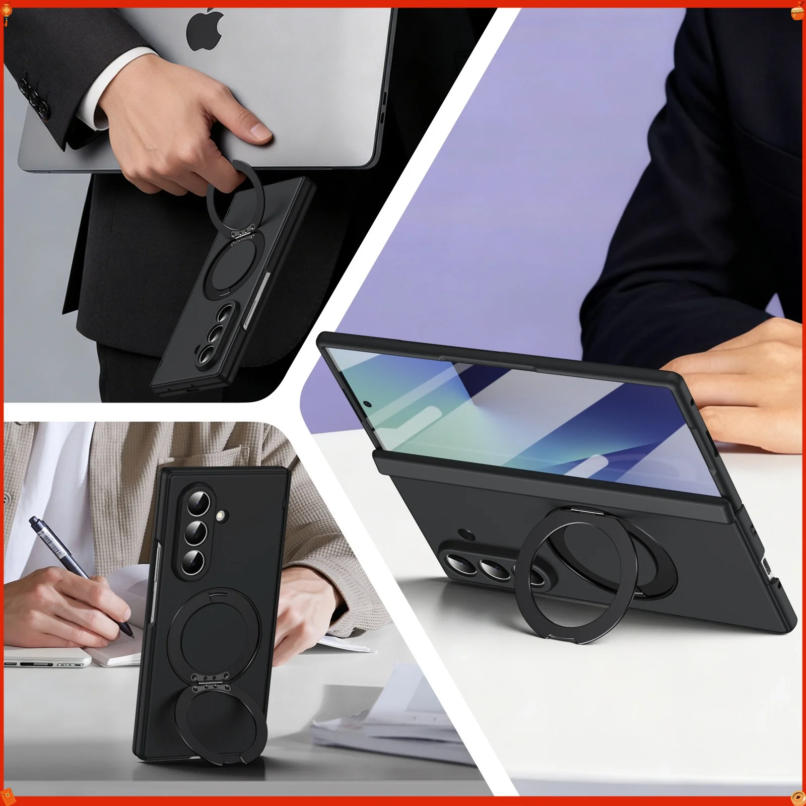 CHAOYIDIAN360° Rotating Magnetic Holder Hinge Phone Case For Samsung Galaxy Z Fold 7 Wireless Charging Shockproof Cover