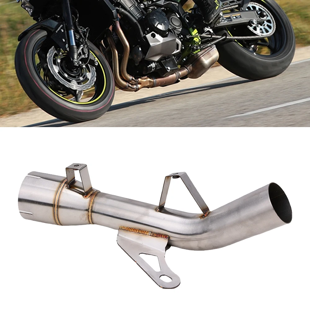 For Kawasaki Z900 Z900E 2017-2021 Slip On Motorcycle Exhausts Pipes Middle Section Stainless Steel Mid Link Pipe Kit Replace