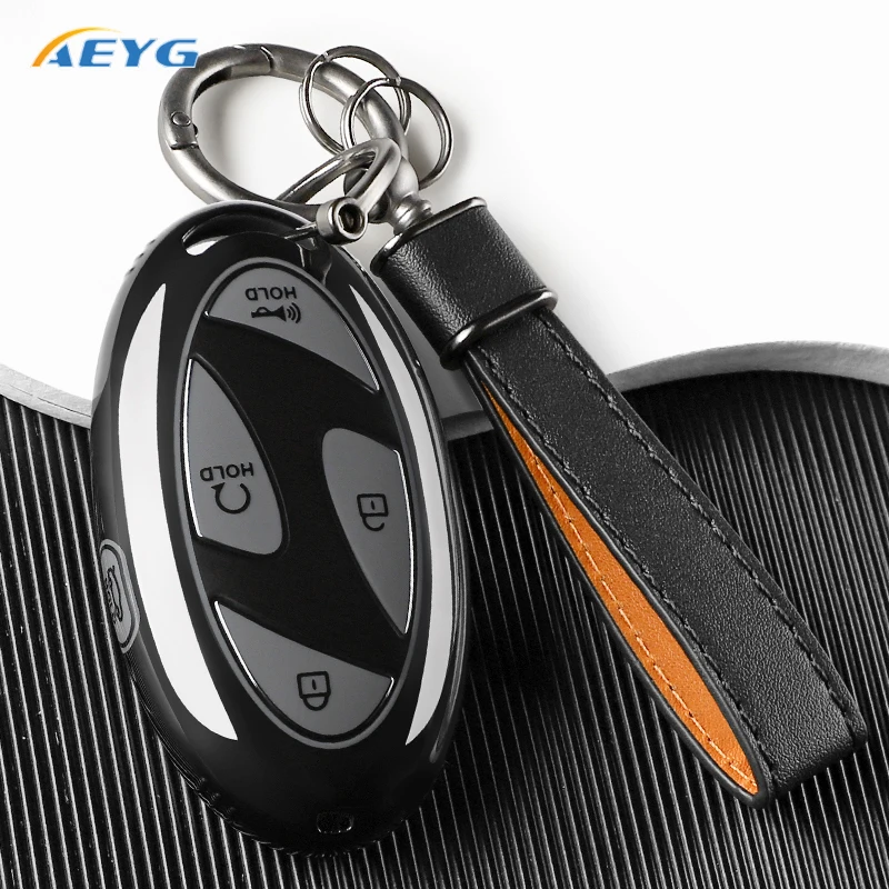 For Hyundai Santa Fe Tucson 2022 Ioniq 5 Atos Prime Solaris 2021 Hyundai Palisade Car Key Case Cover Key Chain Accessories