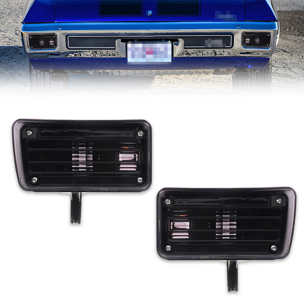 

2PCS Rear Bumper Brake Light Tail Light Reflector Lights Backup Reverse Light Turn Signal Light Cover For 1970 Chevry Chevelle
