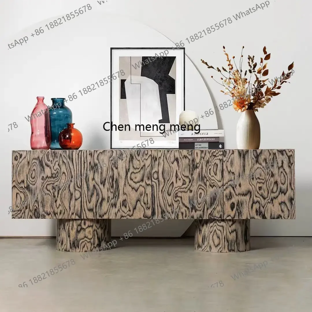 

X Medieval style, side cabinet solid wood porch, floor-to-ceiling storage against the wall, retro storage cabinet