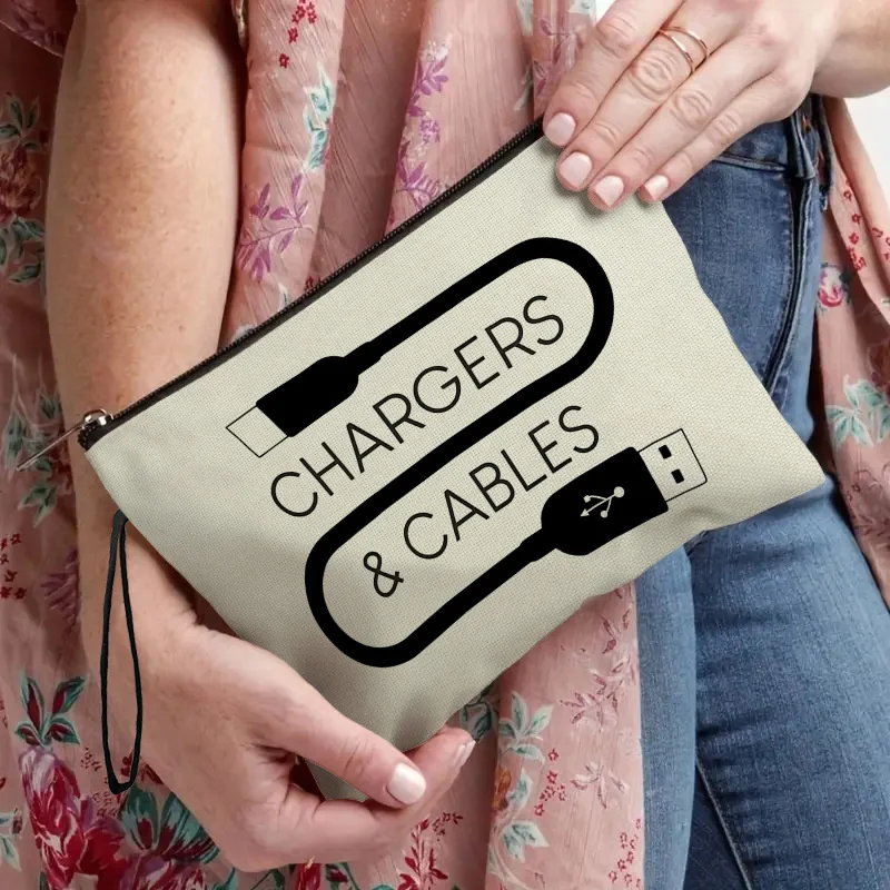 Портативная мини-косметичка для женщин, простая дорожная сумка-органайзер на молнии для туалетных принадлежностей, многофункциональная сумка для хранения кабеля для передачи данных, подарки