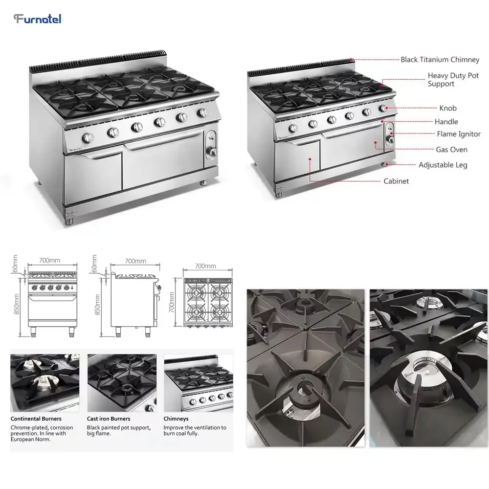 Commercial Six Burner Ranges Stoves Good Price With Oven